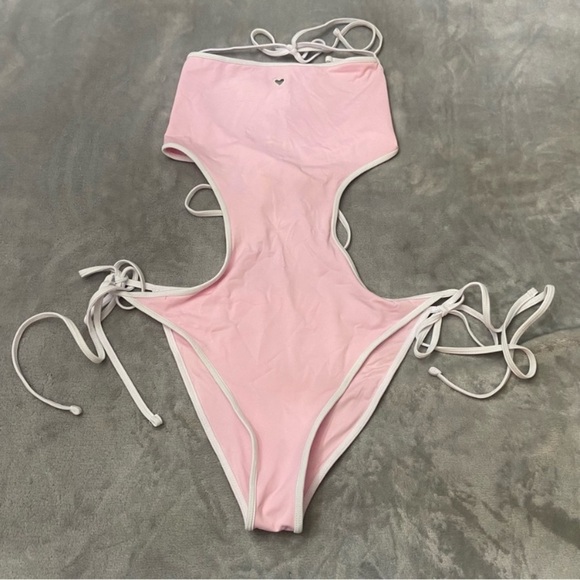 New! Frankie’s bikinis Amalia one piece monokini pink heart 1097 - Picture 6 of 10